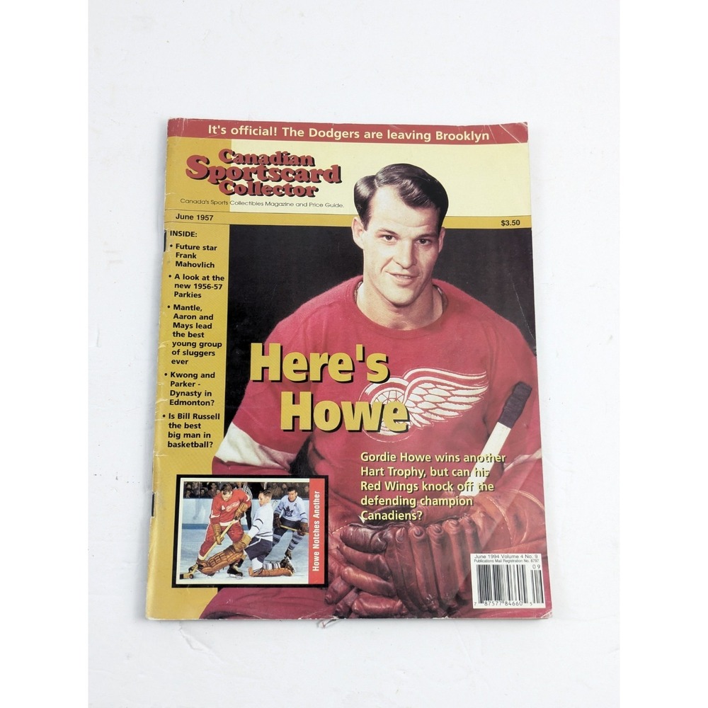 1957 Canadian Sportscard Collector Gordie‎ Howe Magazine Hockey Detroit Red Wing
